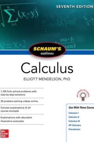 Cover of Schaum's Outline of Calculus, Seventh Edition