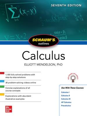 Book cover for Schaum's Outline of Calculus, Seventh Edition