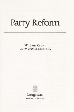 Cover of Party Reform