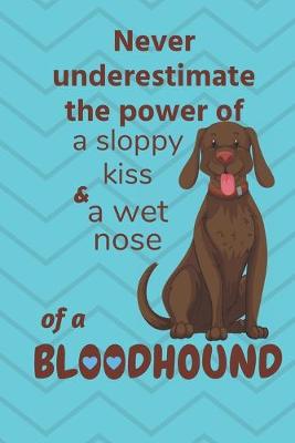 Book cover for Never underestimate the power of a sloppy kiss and a wet nose of a BloodHound