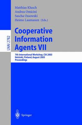 Book cover for Cooperative Information Agents VII