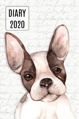 Cover of 2020 Daily Diary Planner, Watercolor Boston Terrier