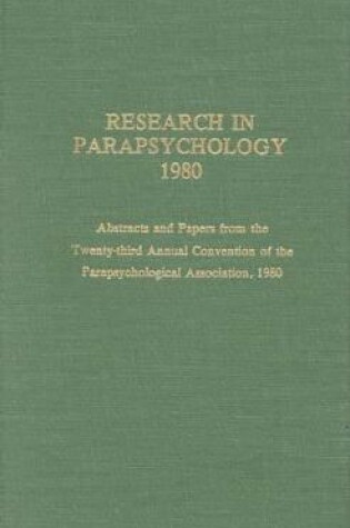 Cover of Research in Parapsychology 1980