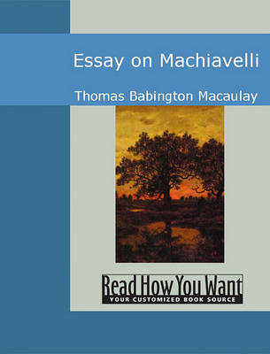 Book cover for Essay on Machiavelli
