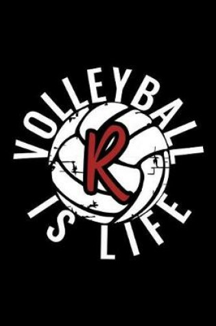 Cover of R Monogram Initial Volleyball Journal