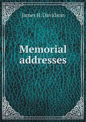 Book cover for Memorial addresses