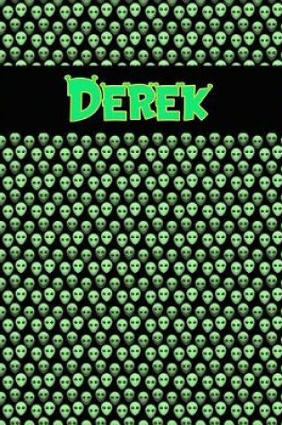 Cover of 120 Page Handwriting Practice Book with Green Alien Cover Derek