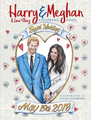 Book cover for Harry and Meghan: A Love Story Coloring Book