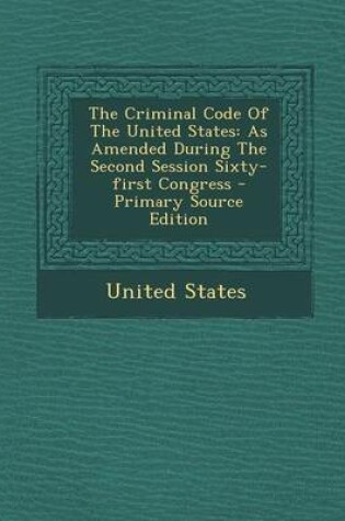 Cover of The Criminal Code of the United States