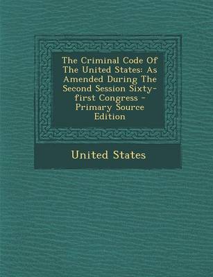 Book cover for The Criminal Code of the United States
