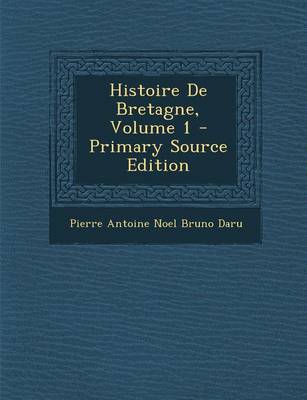 Book cover for Histoire de Bretagne, Volume 1