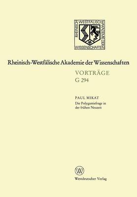 Book cover for Die Polygamiefrage in Der Fruhen Neuzeit