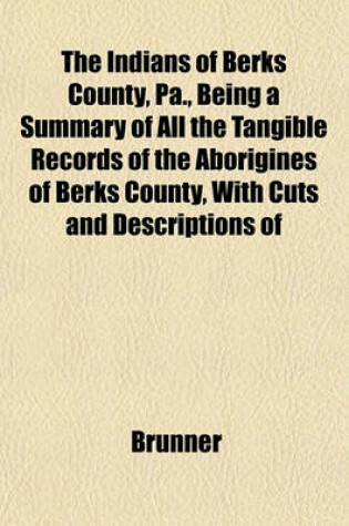 Cover of The Indians of Berks County, Pa., Being a Summary of All the Tangible Records of the Aborigines of Berks County, with Cuts and Descriptions of