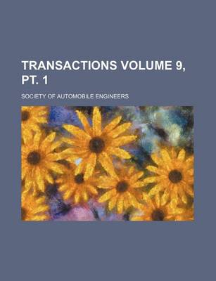 Book cover for Transactions Volume 9, PT. 1