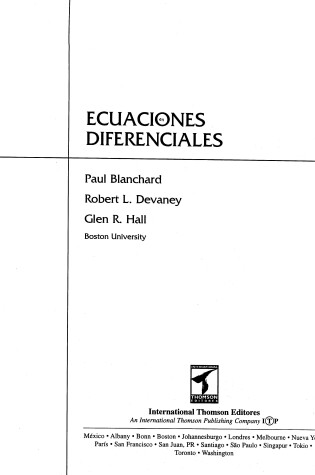 Cover of Ecuaciones Diferenciales