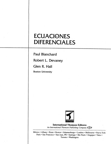 Book cover for Ecuaciones Diferenciales