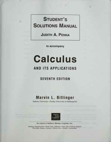 Book cover for Student's Solutions Manual