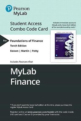 Book cover for Mylab Finance with Pearson Etext -- Combo Access Card -- For Foundations of Finance