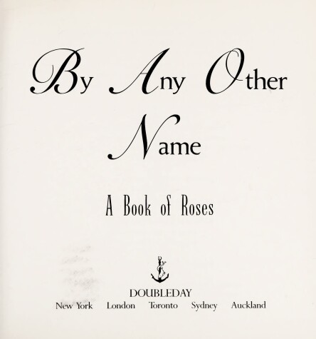 Book cover for By Any Other Name