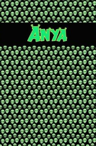 Cover of 120 Page Handwriting Practice Book with Green Alien Cover Anya