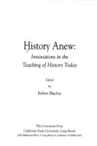 Cover of History Anew