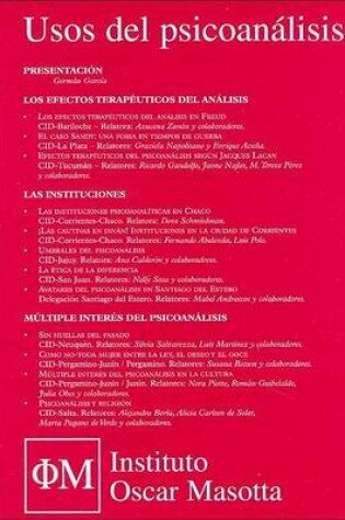 Cover of Usos del Psicoanalisis