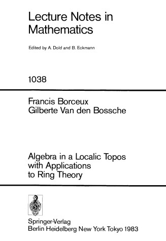 Book cover for Algebra in a Localic Topos with Applications to Ring Theory