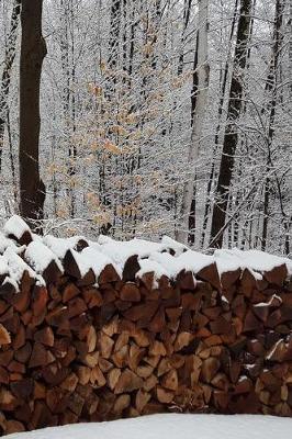 Cover of Winter Journal Woodpile Trees Snowstorm