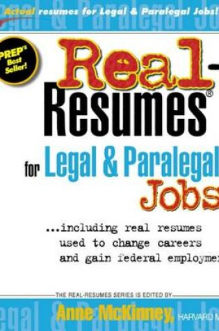 Cover of Real-Resumes for Legal & Paralegal Jobs