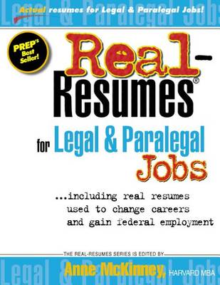 Book cover for Real-Resumes for Legal & Paralegal Jobs