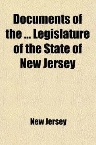 Cover of Documents of the Legislature of the State of New Jersey