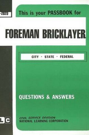 Cover of Foreman Bricklayer