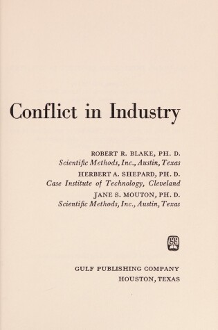 Cover of Managing Intergroup Conflict in Industry