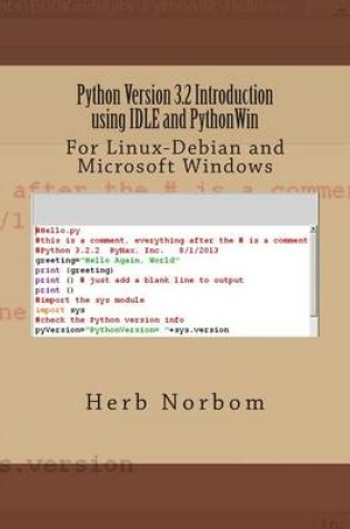 Cover of Python Version 3.2 Introduction using IDLE and PythonWin
