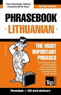 Book cover for English-Lithuanian phrasebook & 250-word mini dictionary