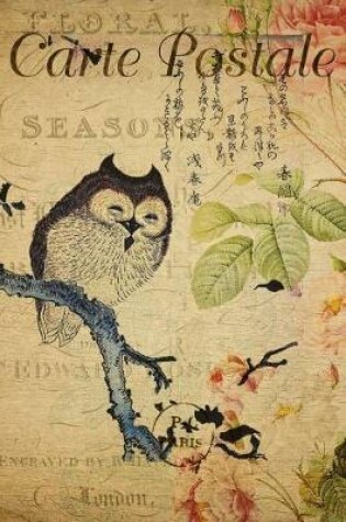 Cover of Carte Postale - Owl on Branch - Paris - Journal - 6 X 9 150 Lined Pages