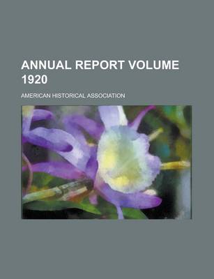 Book cover for Annual Report Volume 1920