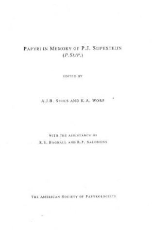 Cover of Papyri in Memory of P. J. Sijpesteijn