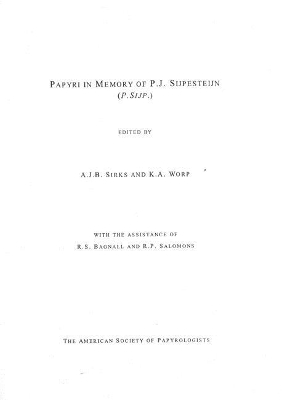 Cover of Papyri in Memory of P. J. Sijpesteijn