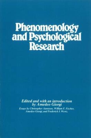 Cover of Phenomenology and Psychological Research