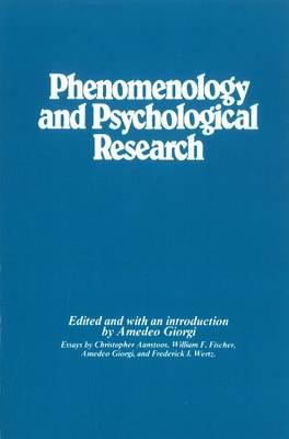 Book cover for Phenomenology and Psychological Research