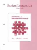 Book cover for Student Lecture Aid for Use with Introduction to Managerial Accounting