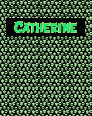 Book cover for 120 Page Handwriting Practice Book with Green Alien Cover Catherine