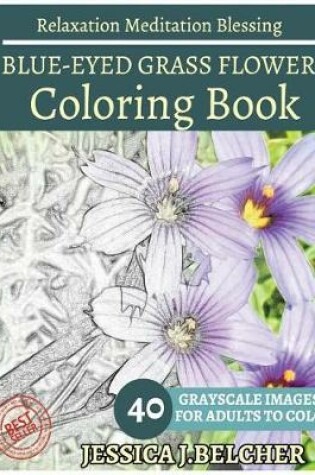 Cover of Blue-Eyed Grass Flower Coloring Book for Adults Relaxation Meditation Blessing