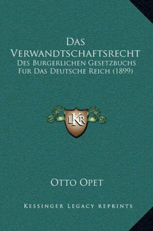 Cover of Das Verwandtschaftsrecht