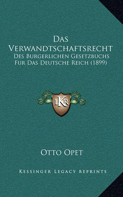 Book cover for Das Verwandtschaftsrecht