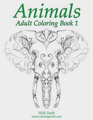 Book cover for Animals Adult Coloring, Book 1