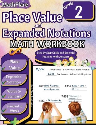 Book cover for Place Value and Expanded Notations Math Workbook 2nd Grade