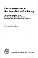 Cover of Der Staatssektor in Der Input-Output-Rechnung