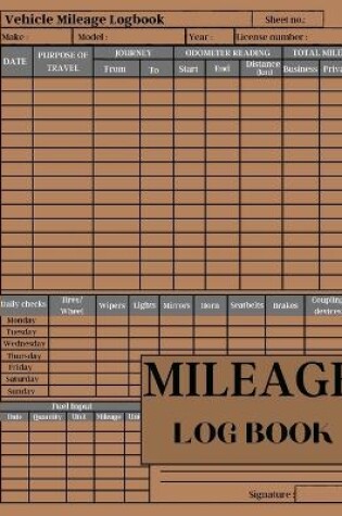 Cover of Mileage Log Book for Taxes